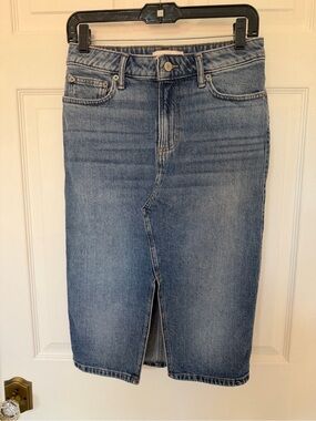 Lucky Brand Denim Pencil Skirt with Front Slit
